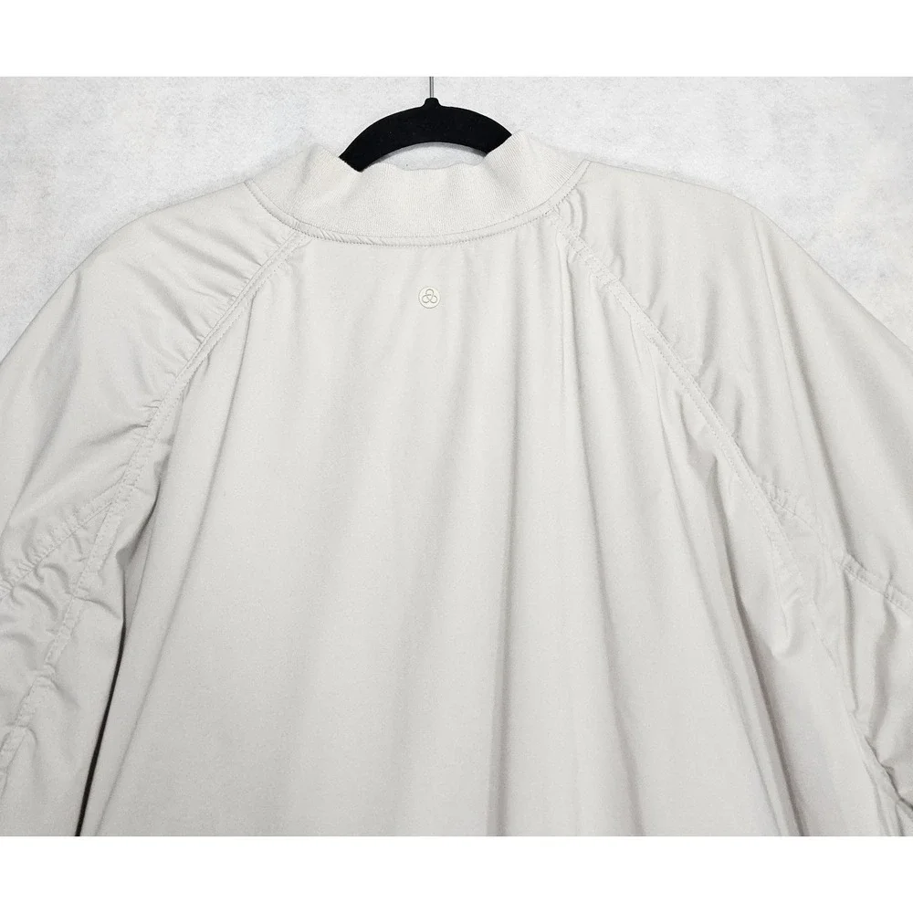 Zella‎ Coat Mens XXL 2XL NEW Bomber Lightweight Relax Fit Gray Beige Zip Pockets